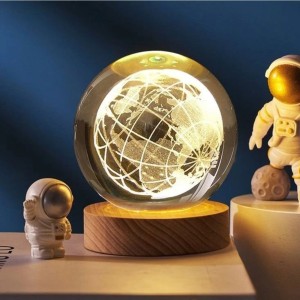 چراغ خواب مدل گوی شیشه ای 3D طرح کره زمین