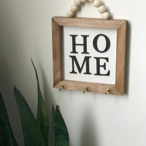 جاکلیدی (آویز فانتزی)چوبی مهره دار HOME