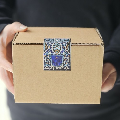 فنجان سرامیکی مدل ایاغ 150 میل فیروزه ای ( 1 جفت )