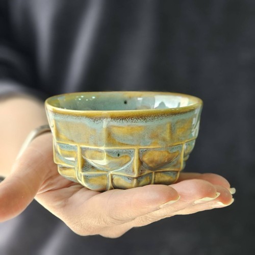 فنجان سرامیکی مدل ایاغ 150 میلی لیتر فیروزه ای ( 1 جفت )