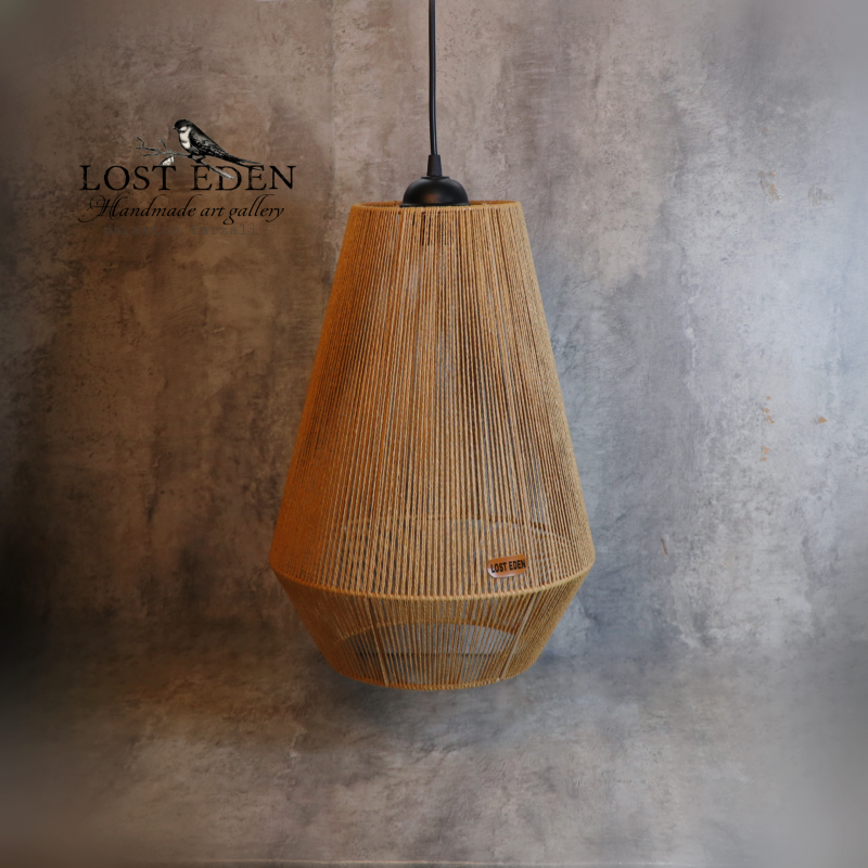 لوستر رافیا طرح الماسی کاراملی