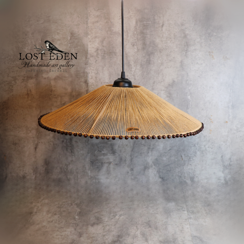 لوستر رافیا طرح کلاه ژاپنی کاراملی