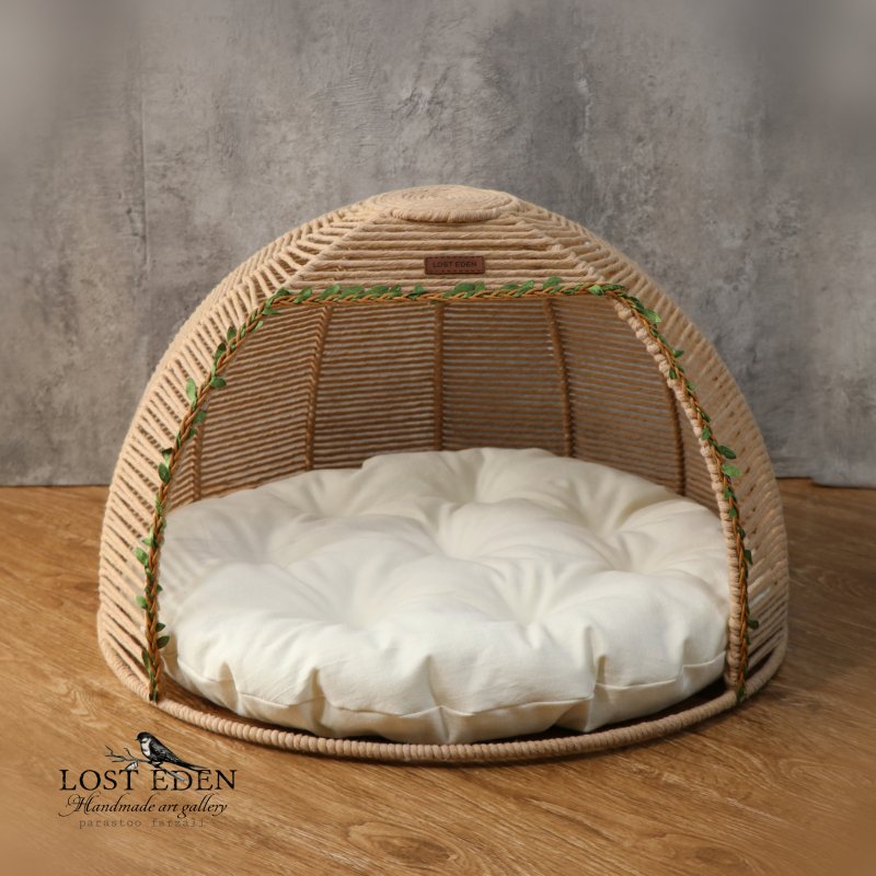 جای خواب سگ و گربه مکرومه بافی سایز ۵۰ کد ۲۰۲