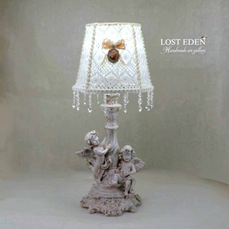 آباژور دستساز گیپوری گلدوزی شده طرح فرشته سایز بزرگ