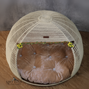 جای خواب سگ و گربه مکرومه بافی سایز ۷۰ کد ۲۰۱