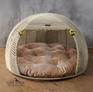 جای خواب سگ و گربه مکرومه بافی سایز ۷۰ کد ۲۰۱