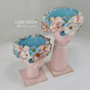 گلدان،جاقلمی ،مجسمه پلی استر دختر ست دوتایی