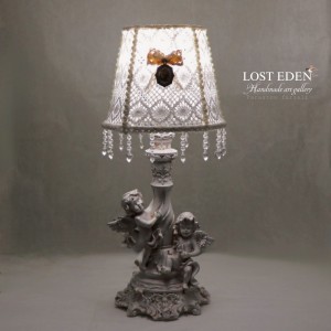 آباژور دستساز گیپوری گلدوزی شده طرح فرشته سایز بزرگ