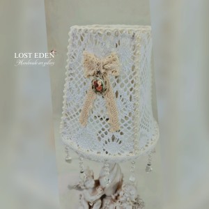 آباژور دستساز گیپوری گلدوزی شده طرح فرشته سایز کوچک