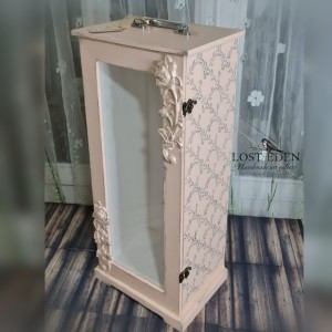 جعبه ی چوبی عروسک ویترینی پتینه وینتیج