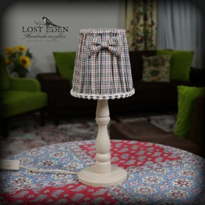 آباژور دستساز پارچه ای چهارخانه وینتیج  کد ۱۰۶