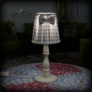 آباژور دستساز پارچه ای چهارخانه وینتیج  کد ۱۰۶