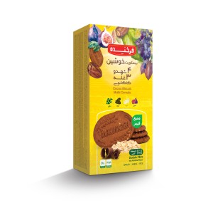بیسکویت خوشین 4 شهد و 3 غله کاکائویی فرخنده