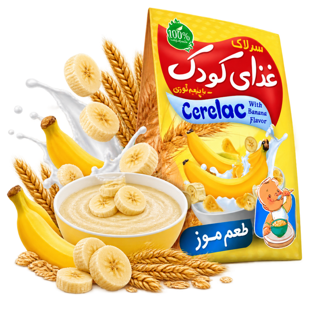سرلاک طب سنتی طعم موز | غذای کودک بالای ۶ ماه
