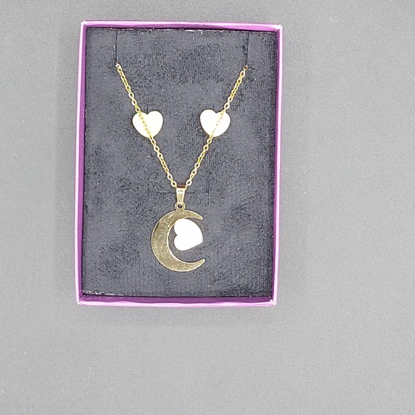 ست گوشواره و گردن بند مدل  ماه