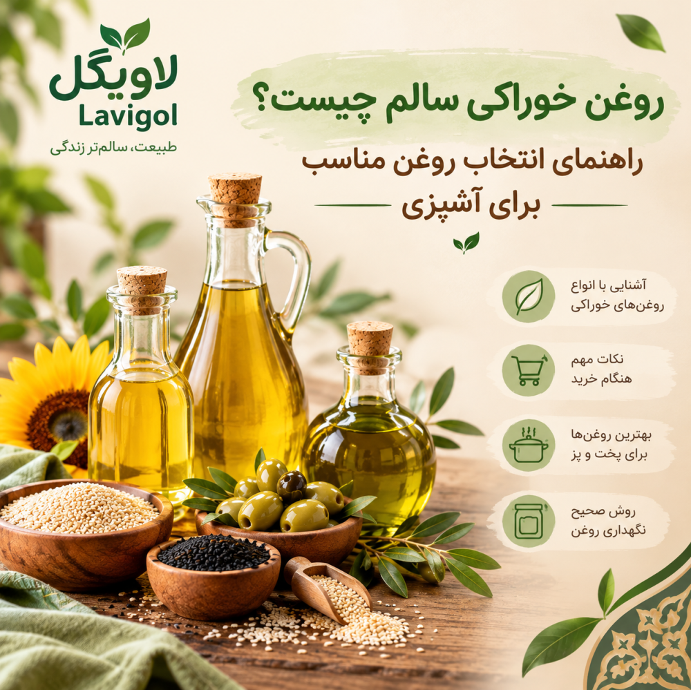 روغن خوراکی سالم چیست؟ راهنمای انتخاب روغن مناسب برای آشپزی