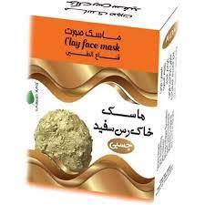 ماسک صورت خاک رس سفید چسبی (گیاهی و طبیعی)