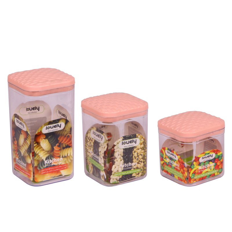 قوطی حبوبات کریستال چهارگوش