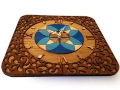 ساعت دیواری چوبی مدل فیروزه