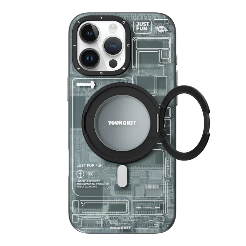 قاب یانگ کیت Youngkit 360° Spin Magnetic Stand Case Grey برای آیفون 16 پرو مکس