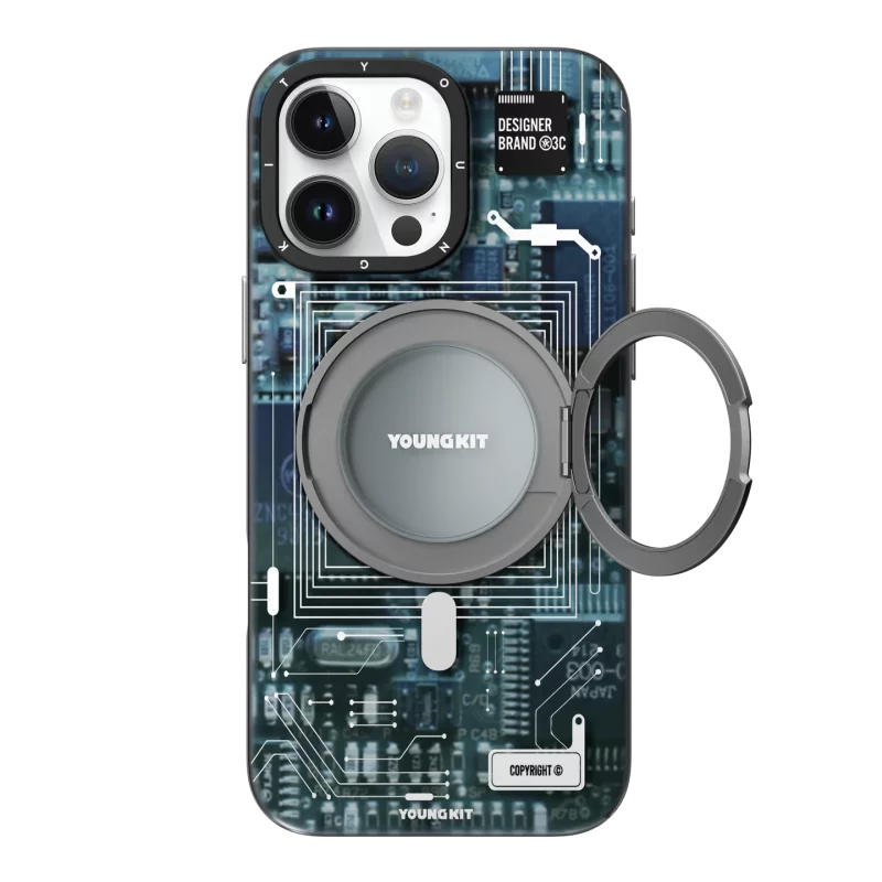 قاب یانگ کیت Youngkit 360° Spin Magnetic Stand Case Blue برای آیفون 16 پرو مکس