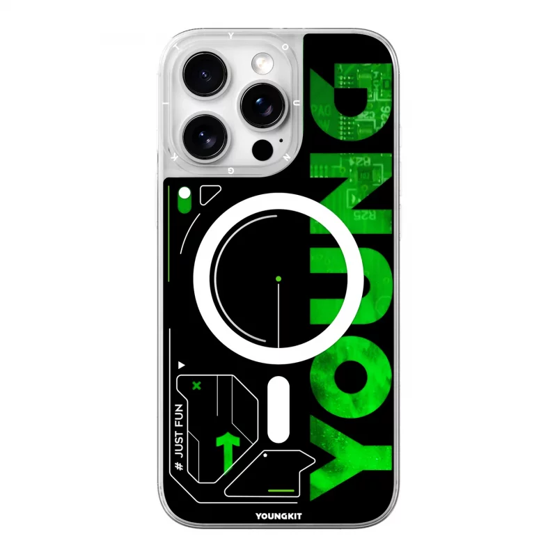 قاب یانگ کیت Youngkit Futuristic Luminous Quicksand Green برای آیفون 16 پرو مکس