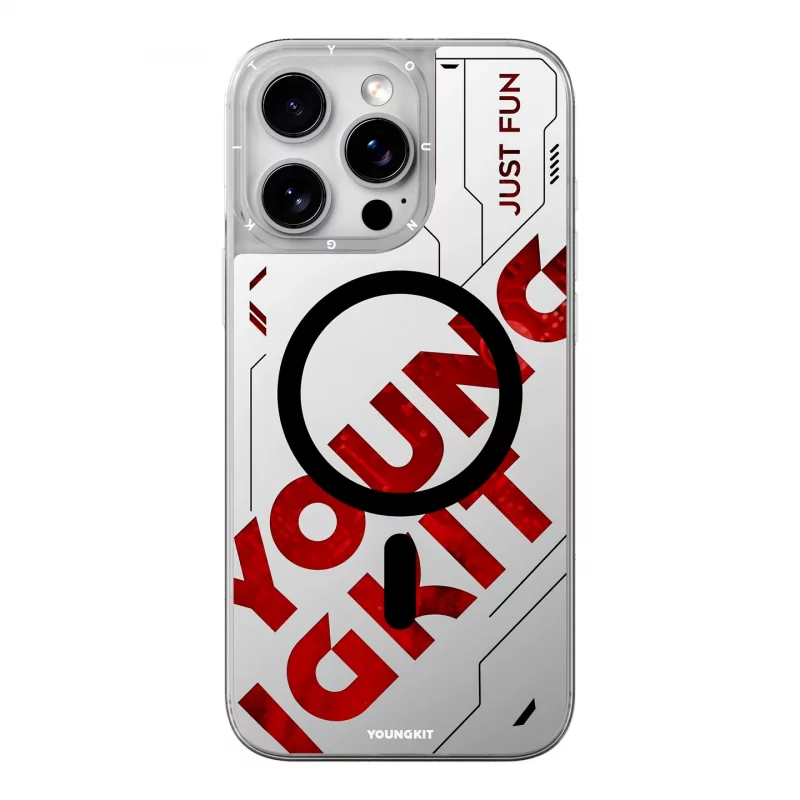 قاب یانگ کیت Youngkit Futuristic Luminous Quicksand Red برای آیفون 16 پرو مکس