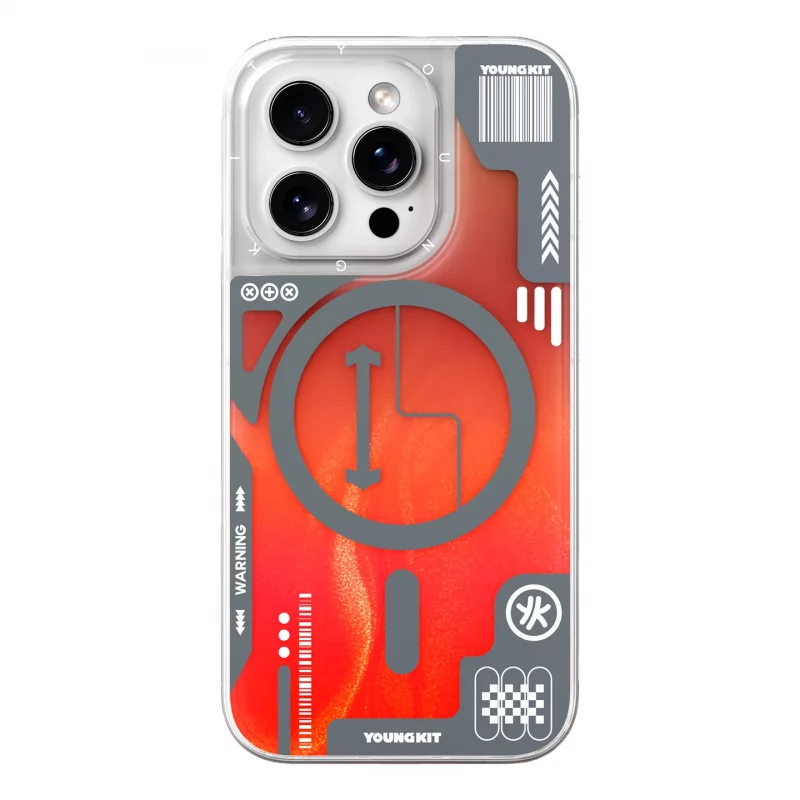 قاب یانگ کیت Youngkit Cyberpunk Luminous Quicksand Orange  برای آیفون 16 پرو مکس