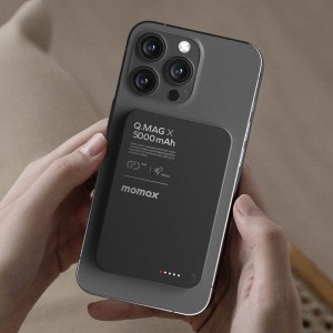 پاوربانک مگسیف مومکس مدل Momax Q.Mag X Magnetic Wireless Power Bank ظرفیت 5000 میلی آمپر توان 20 وات
