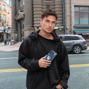 قاب یانگ کیت Youngkit Cyberpunk 360° Spin Magnetic Stand Case Blue برای آیفون 17 پرو مکس