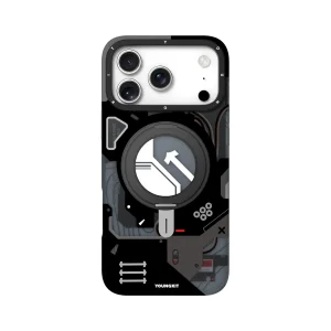 قاب یانگ کیت Youngkit Cyberpunk 360° Spin Magnetic Stand Case Black برای آیفون 17 پرو مکس