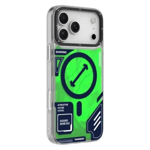 قاب یانگ کیت Youngkit Cyberpunk Luminous Quicksand Green  برای آیفون 17 پرو مکس