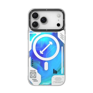 قاب یانگ کیت Youngkit Cyberpunk Luminous Quicksand Blue  برای آیفون  17 پرو