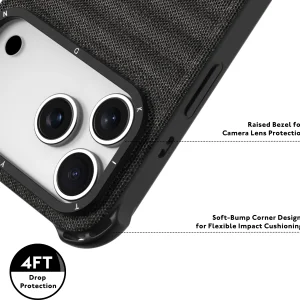 قاب یانگ کیت  Youngkit Canvas Fabric Gray برای آیفون 17 پرو