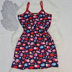 پیراهن ساتن طرح لب