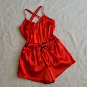 تاپ شورت با بند ضربدری (قرمز گوجه ای)