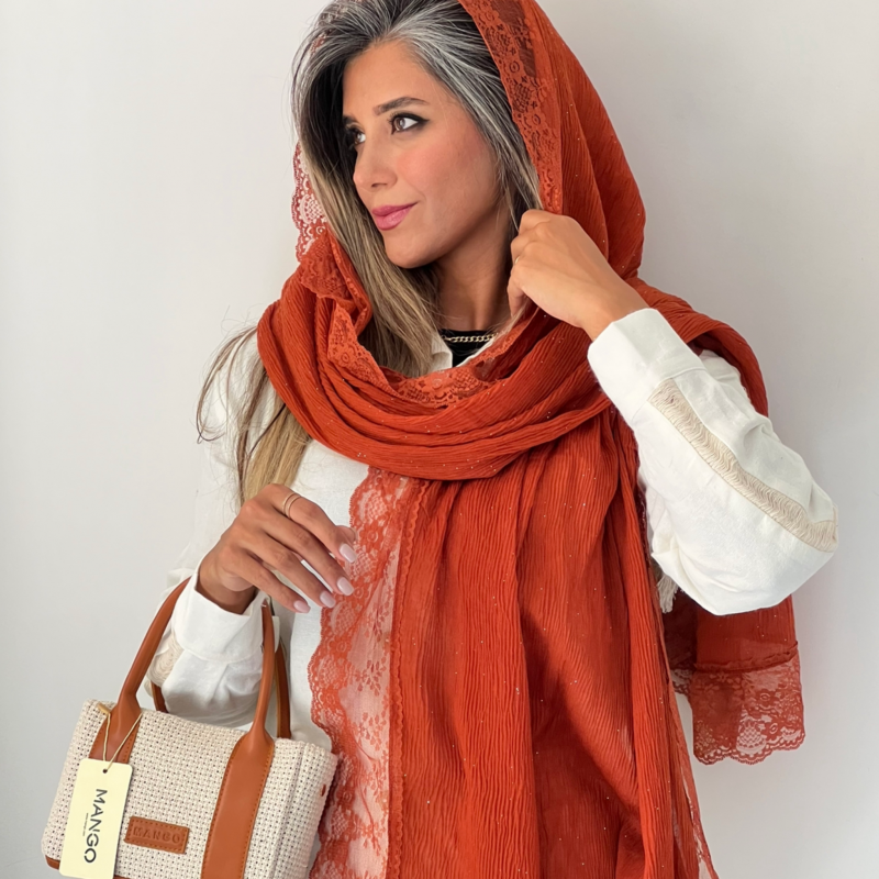 شال نخی شاین دانتل دار