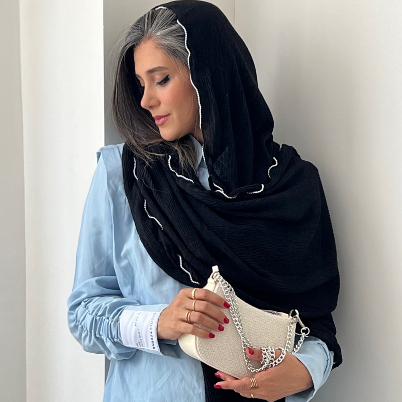 شال نخی دور مروارید