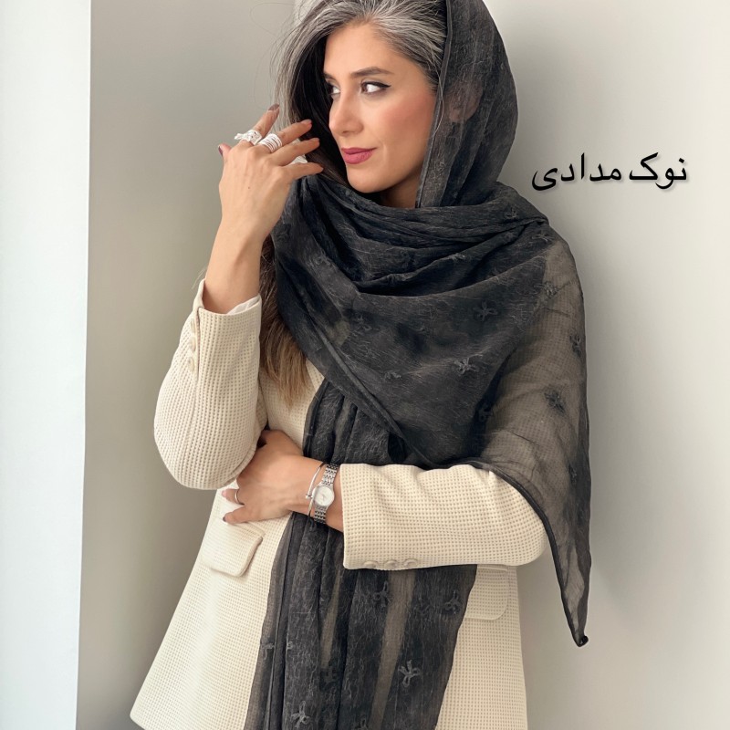 شال حریر چروک پاپیون