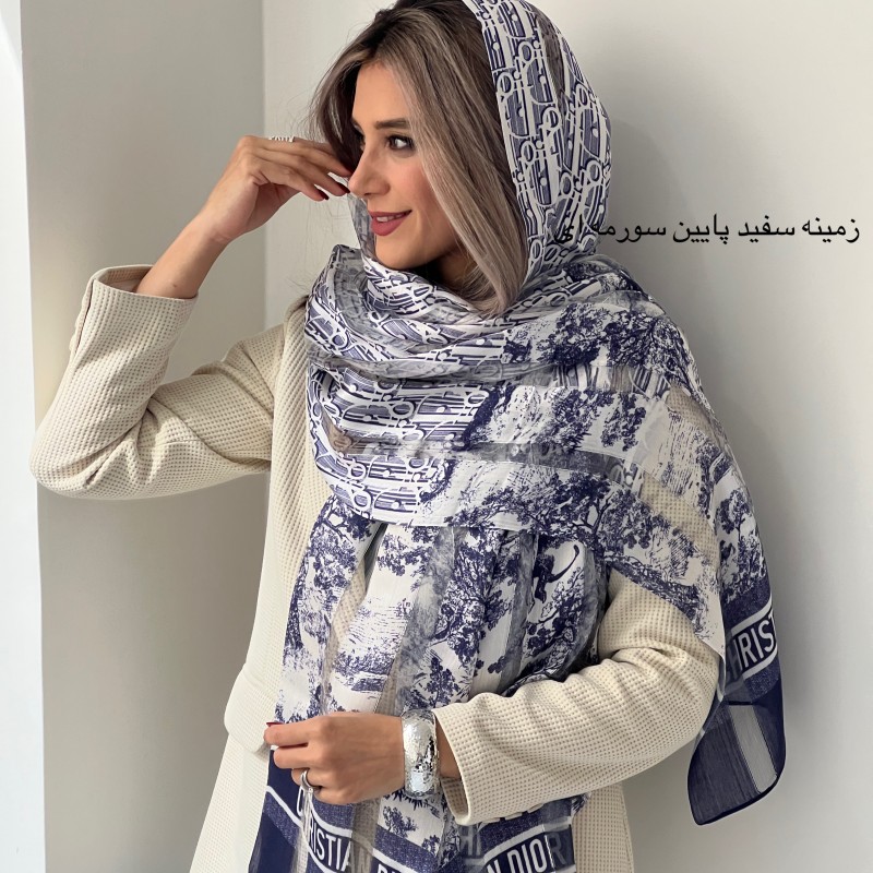 شال ابریشم میله ای دیور