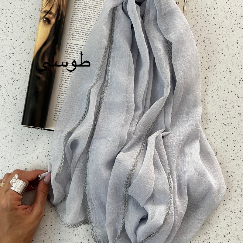 شال حریر دور دانتل
