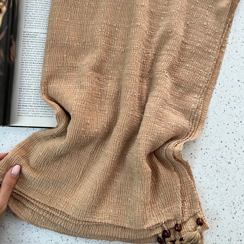 شال نخی منگوله چوبی