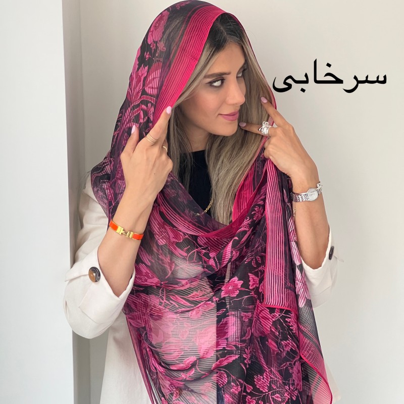 شال حریر کبریتی گل آذین