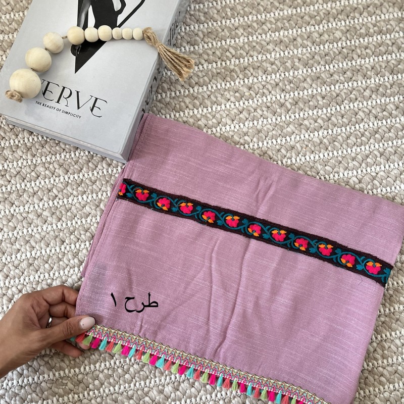 شال نخ دستک نواردوزی