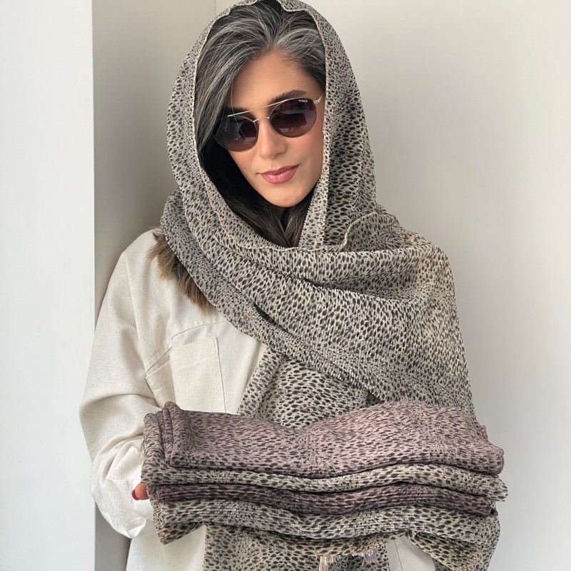 شال حریر پلنگی