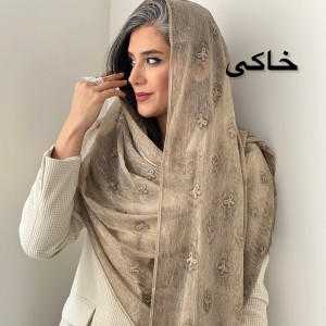 شال حریر چروک پاپیون