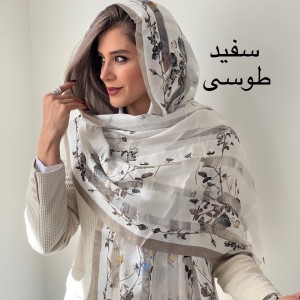 شال ابریشم میله ای شکوفه