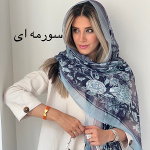 شال حریر کبریتی گل آذین