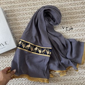 شال نخ دستک نواردوزی