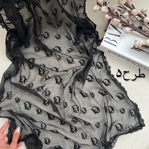 شال حریر مخمل کوب مشکی
